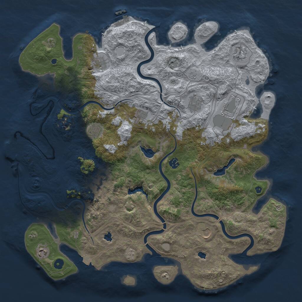 Rust Map: Procedural Map, Size: 4500, Seed: 19092, 17 Monuments