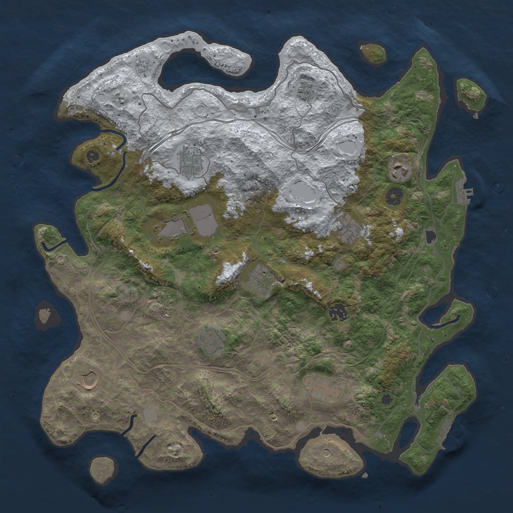 Rust Map: Procedural Map, Size: 4250, Seed: 2204427, 20 Monuments