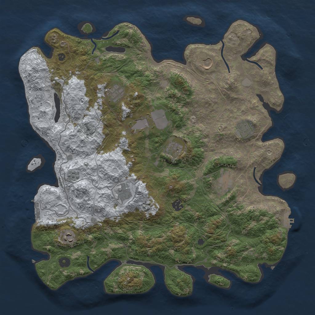Rust Map: Procedural Map, Size: 4250, Seed: 4128022, 19 Monuments