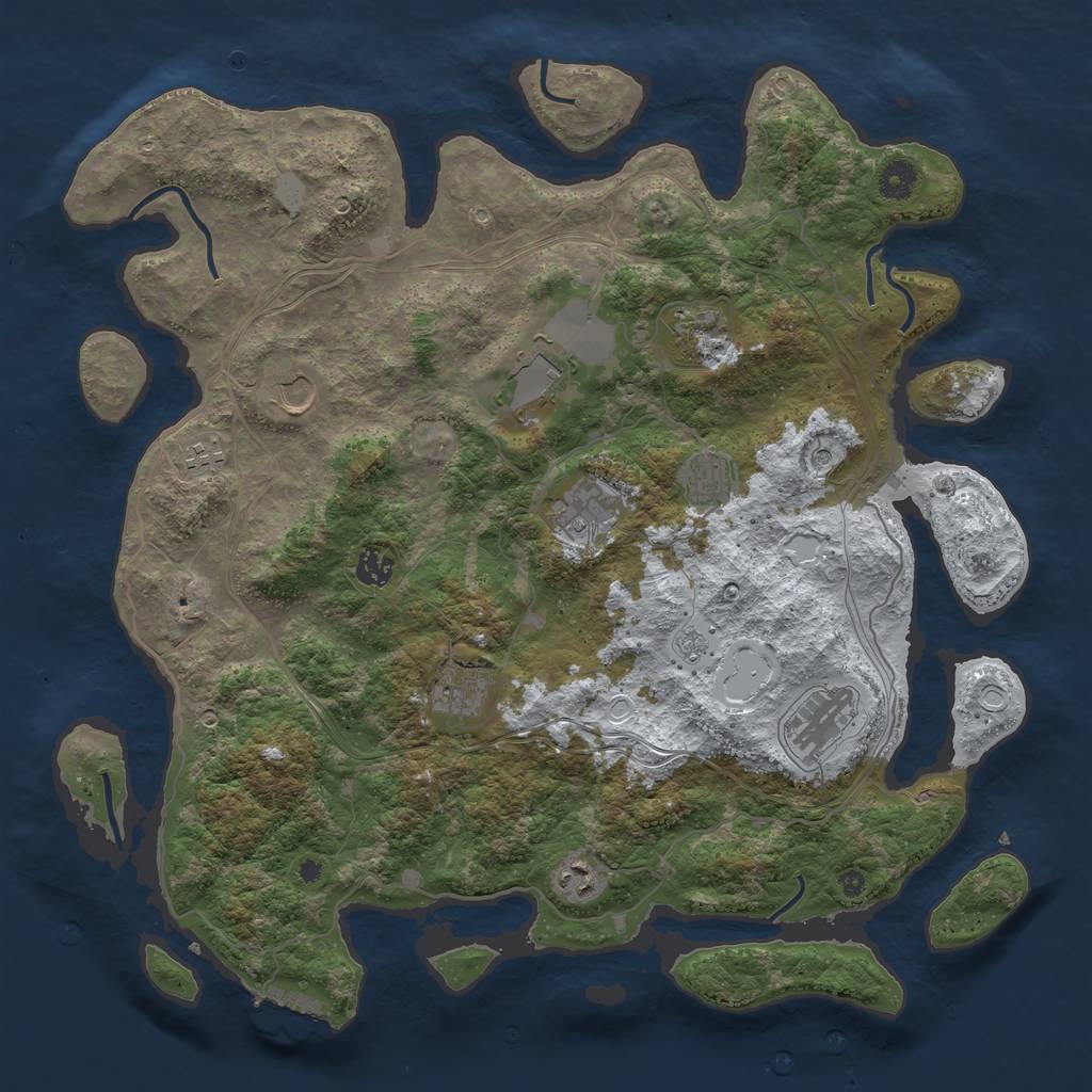 Rust Map: Procedural Map, Size: 4250, Seed: 5104441, 18 Monuments