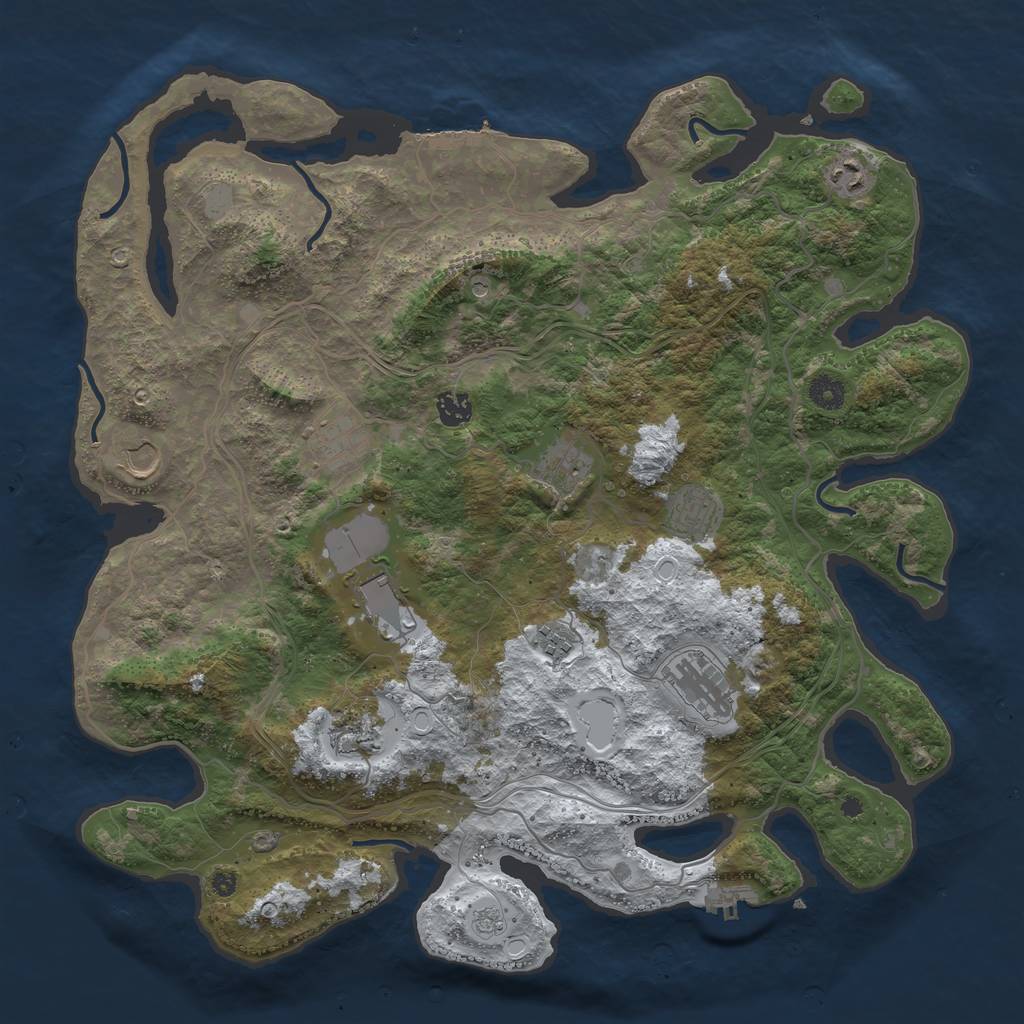 Rust Map: Procedural Map, Size: 4250, Seed: 2035690, 19 Monuments