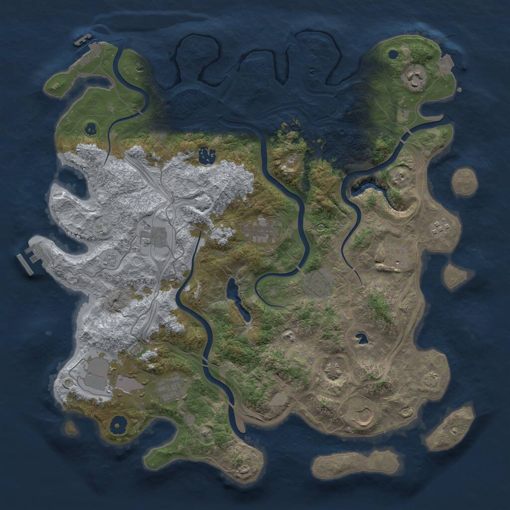 Rust Map: Procedural Map, Size: 4250, Seed: 197455, 16 Monuments