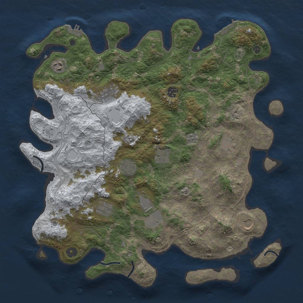 Rust Map: Procedural Map, Size: 4250, Seed: 197455, 19 Monuments