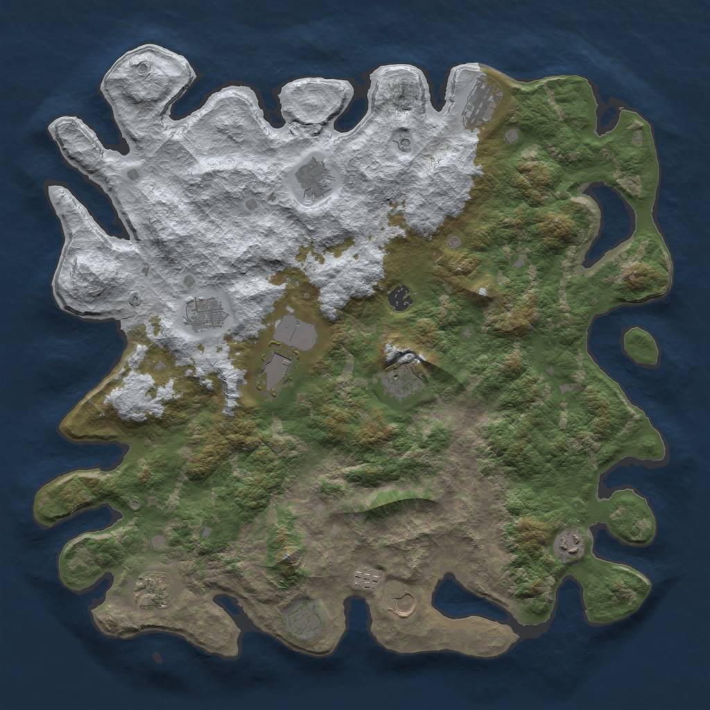 Rust Map: Barren, Size: 4500, Seed: 6011104, 14 Monuments