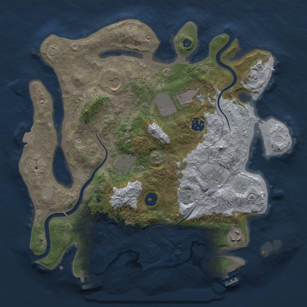 Rust Map: Procedural Map, Size: 3500, Seed: 13175, 13 Monuments