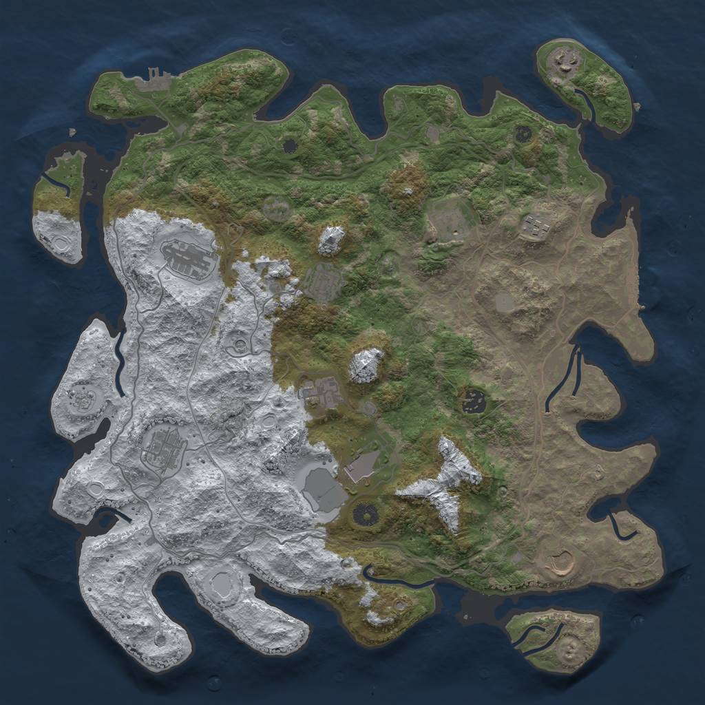 Rust Map: Procedural Map, Size: 4250, Seed: 4128299, 19 Monuments