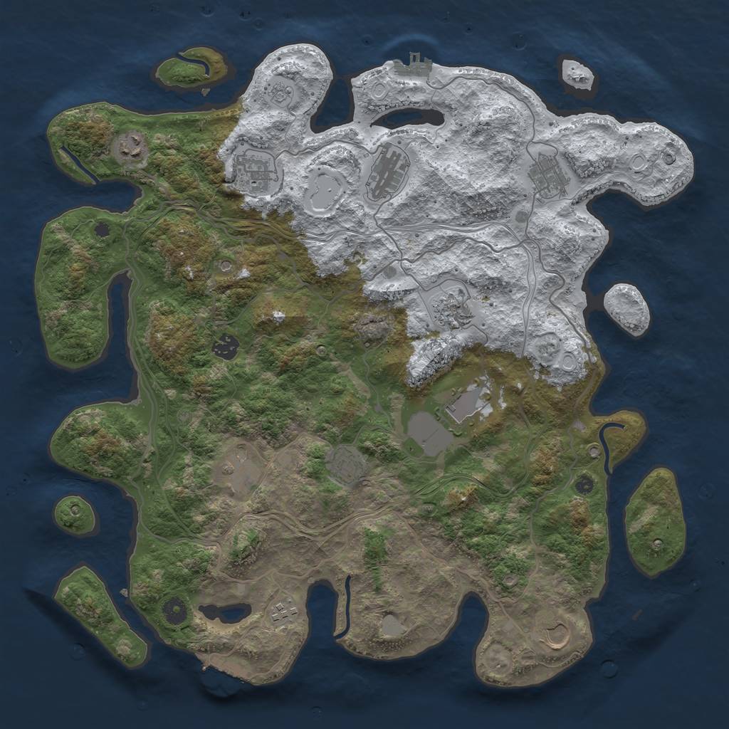 Rust Map: Procedural Map, Size: 4250, Seed: 5420159, 20 Monuments