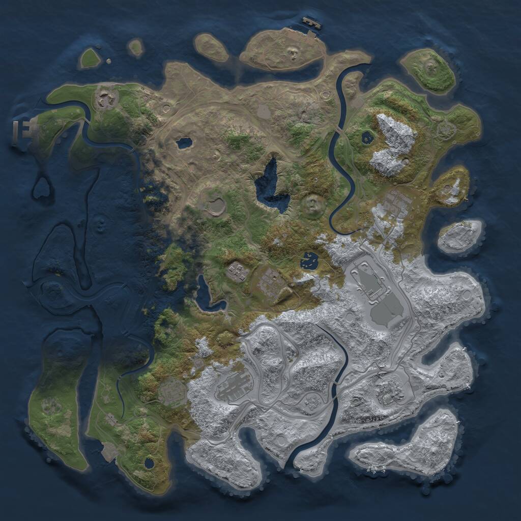 Rust Map: Procedural Map, Size: 4250, Seed: 3109305, 16 Monuments