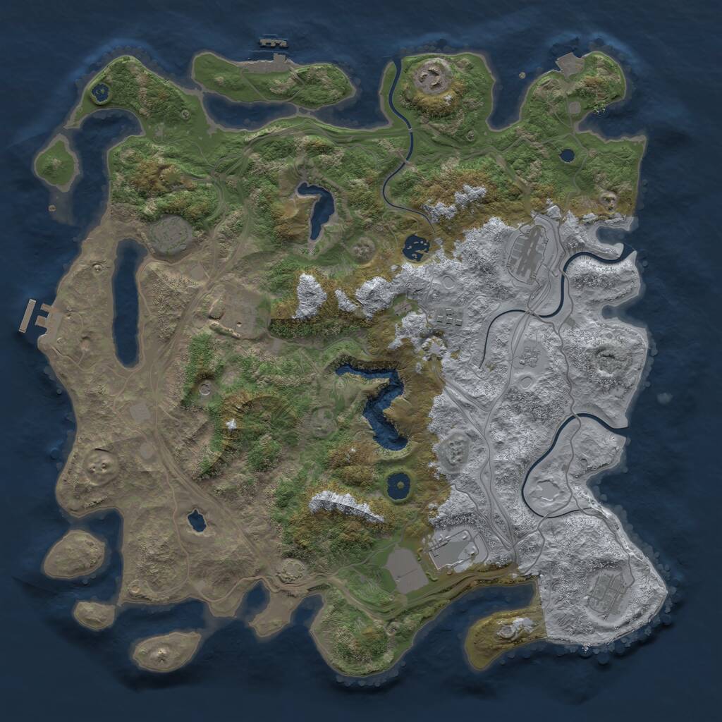 Rust Map: Procedural Map, Size: 4250, Seed: 1450750, 14 Monuments