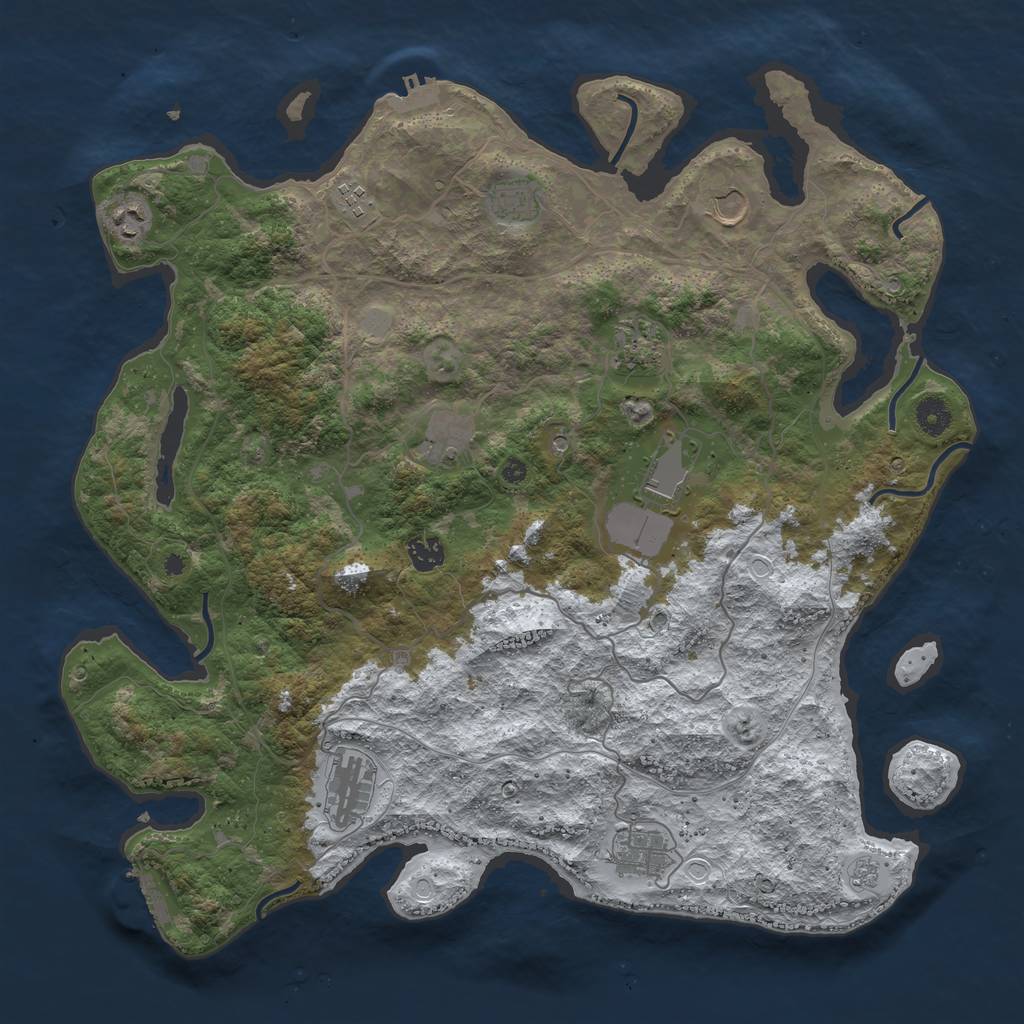 Rust Map: Procedural Map, Size: 4250, Seed: 4902971, 19 Monuments