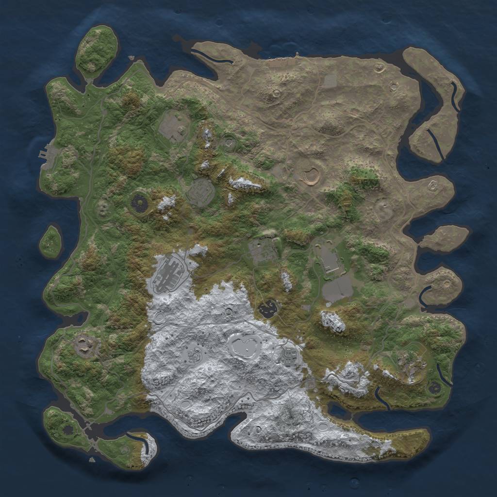 Rust Map: Procedural Map, Size: 4250, Seed: 3600241, 19 Monuments