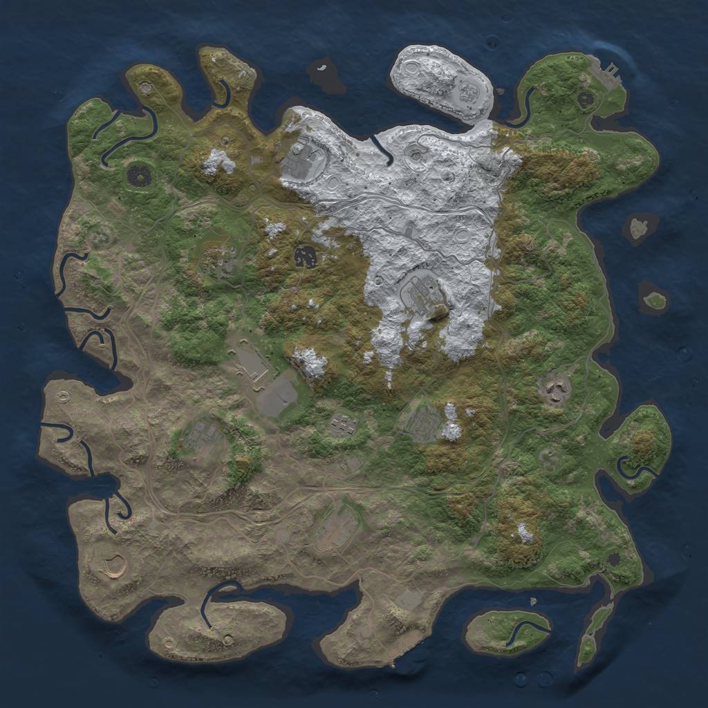 Rust Map: Procedural Map, Size: 4500, Seed: 3985515, 20 Monuments