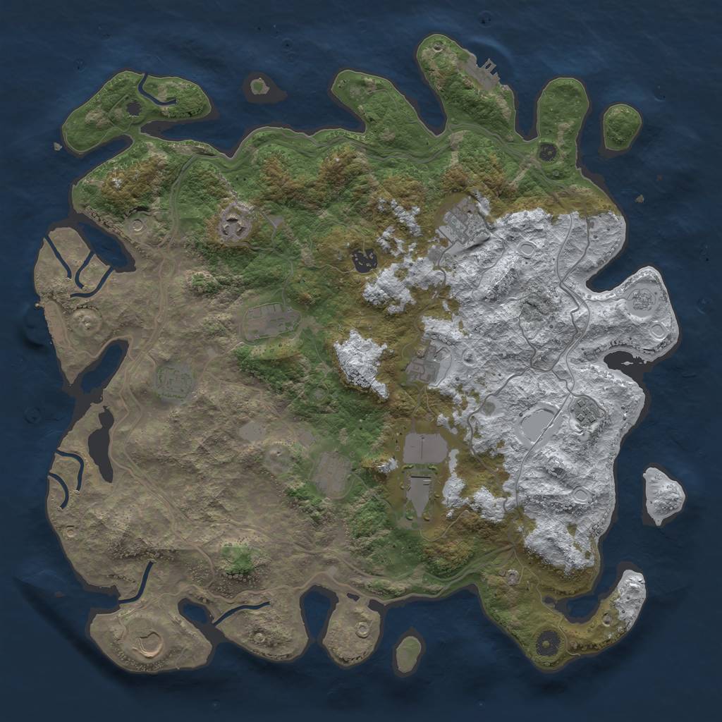 Rust Map: Procedural Map, Size: 4250, Seed: 4258203, 19 Monuments