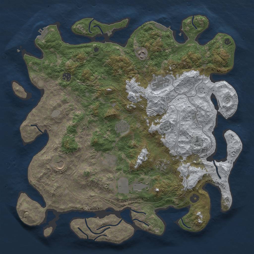 Rust Map: Procedural Map, Size: 4250, Seed: 1408900, 18 Monuments