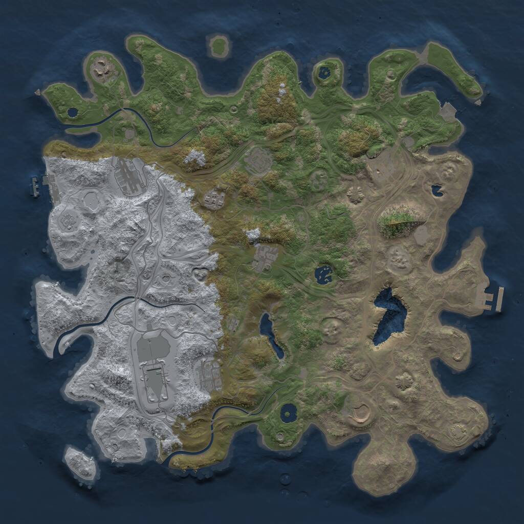 Rust Map: Procedural Map, Size: 4250, Seed: 1791510, 16 Monuments