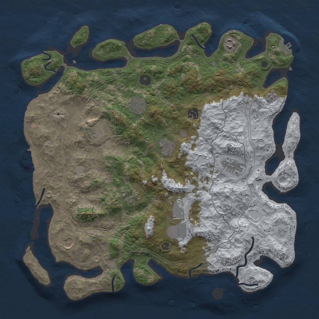 Rust Map: Procedural Map, Size: 4250, Seed: 2308197, 19 Monuments