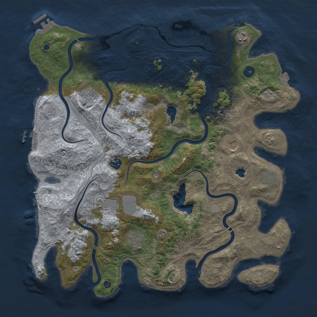 Rust Map: Procedural Map, Size: 4250, Seed: 4070669, 14 Monuments