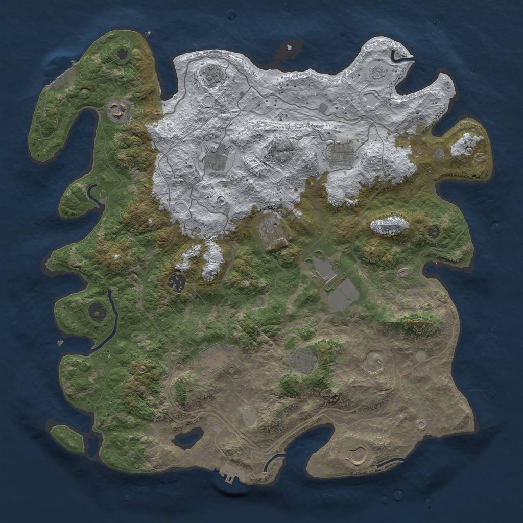 Rust Map: Procedural Map, Size: 4250, Seed: 2082707, 19 Monuments