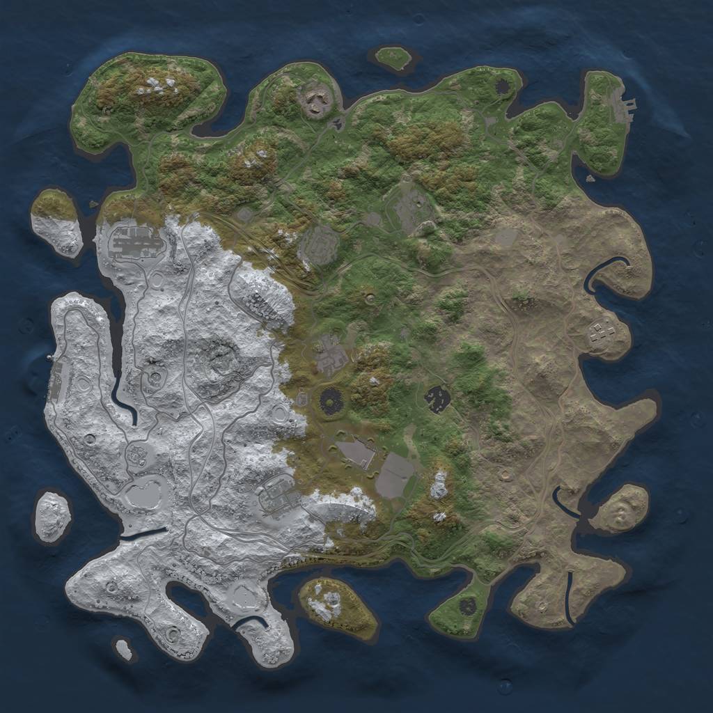 Rust Map: Procedural Map, Size: 4250, Seed: 2652580, 18 Monuments