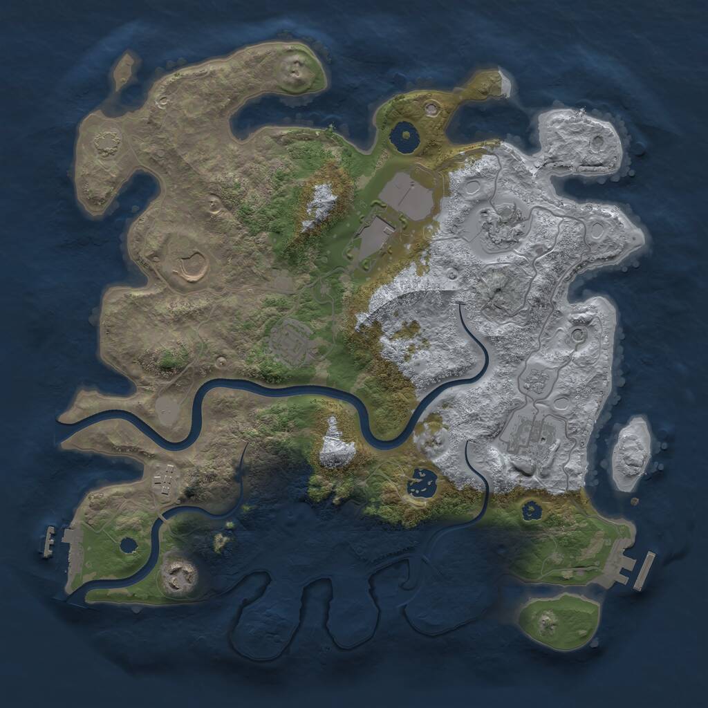 Rust Map: Procedural Map, Size: 3550, Seed: 5854259, 14 Monuments