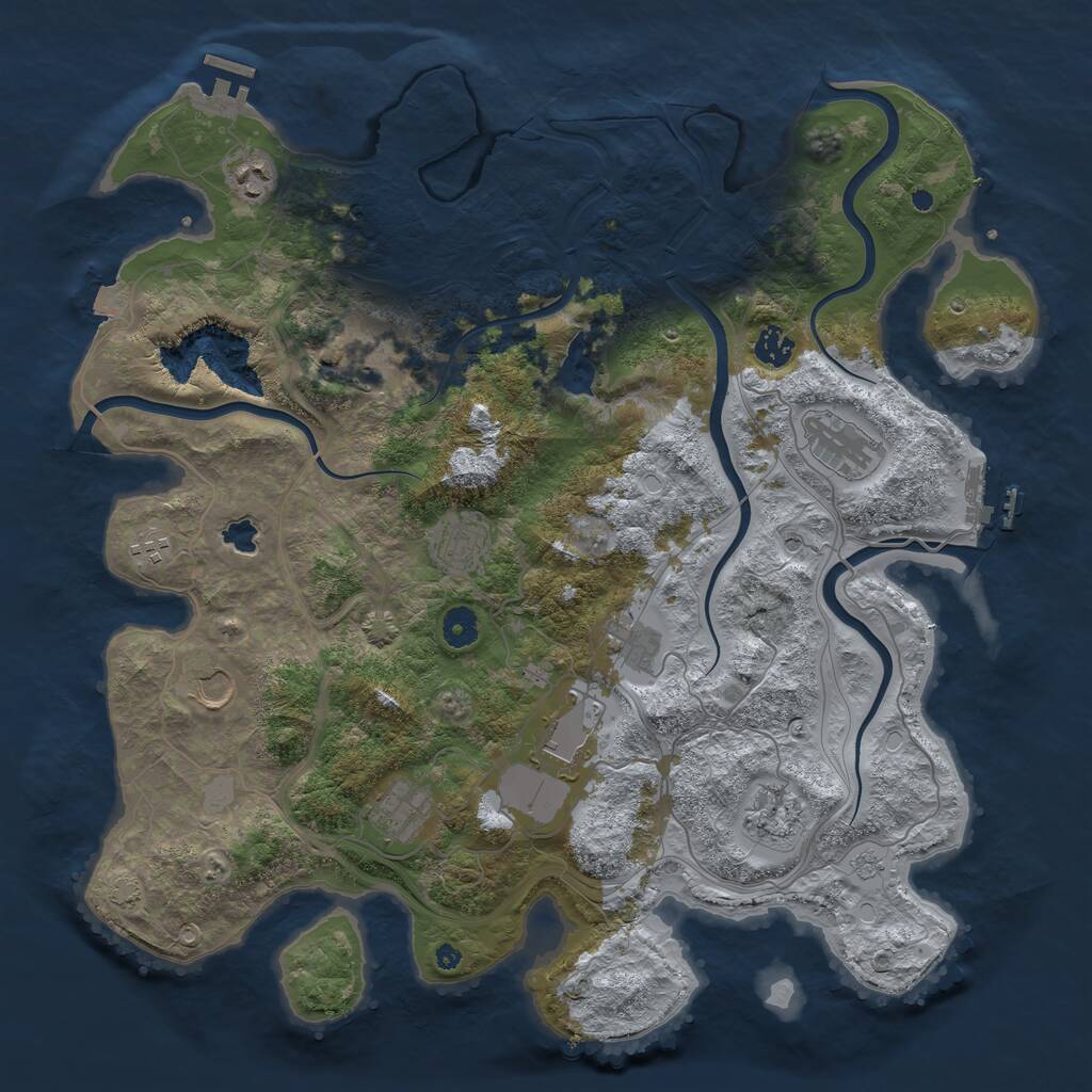 Rust Map: Procedural Map, Size: 4250, Seed: 2609816, 17 Monuments