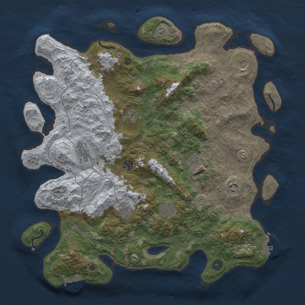 Rust Map: Procedural Map, Size: 4250, Seed: 579336, 18 Monuments