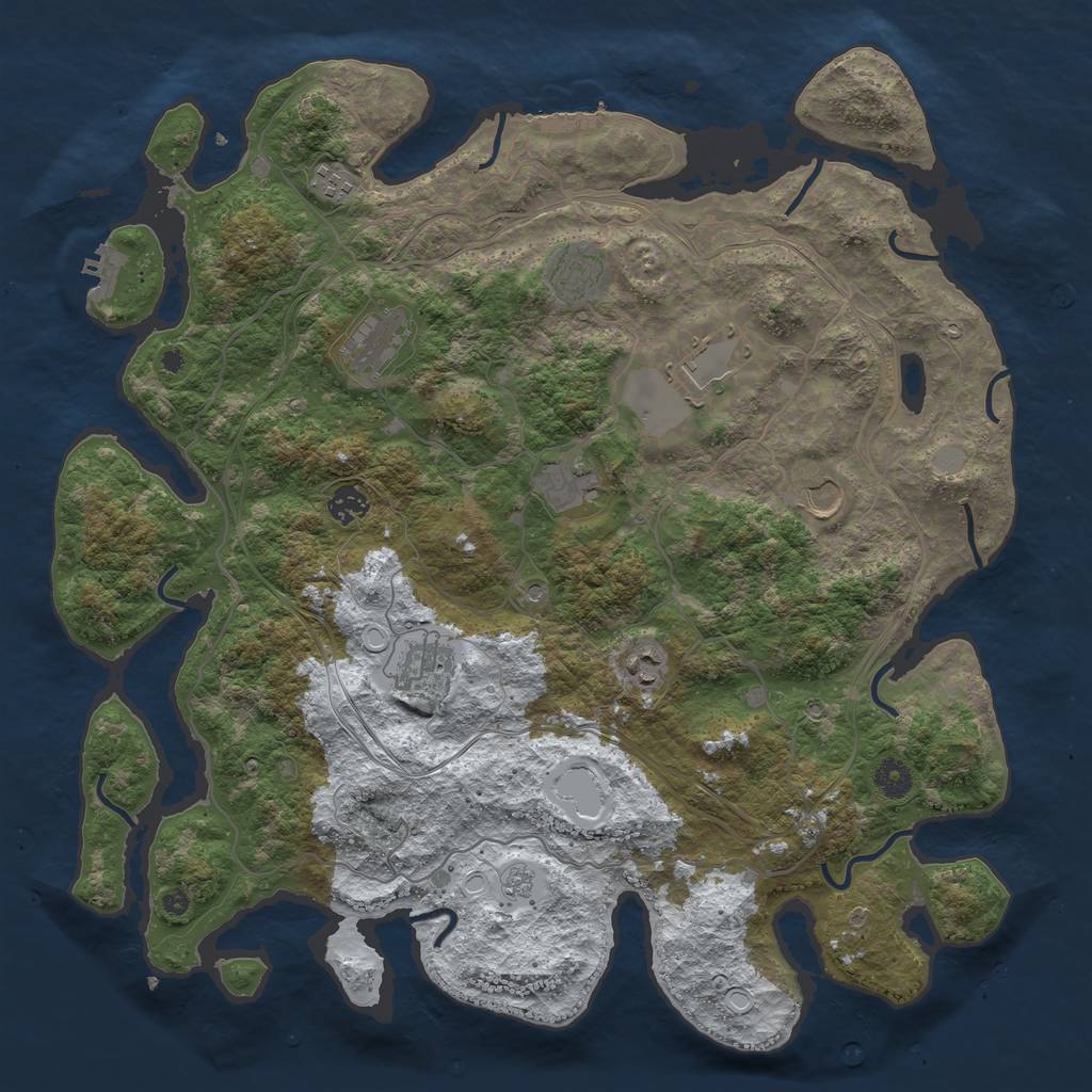Rust Map: Procedural Map, Size: 4250, Seed: 4785199, 18 Monuments