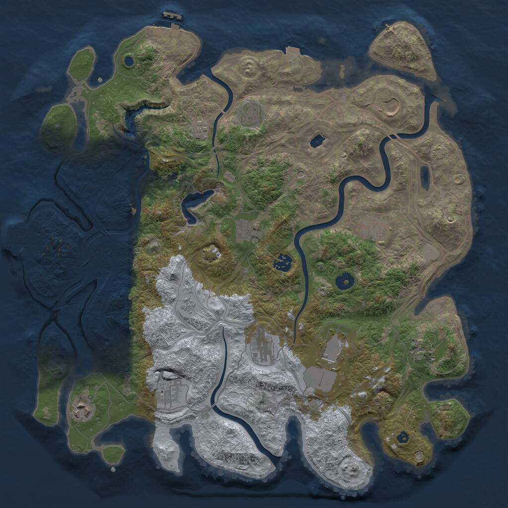Rust Map: Procedural Map, Size: 4250, Seed: 4785199, 17 Monuments