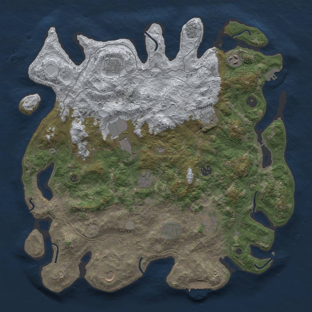 Rust Map: Procedural Map, Size: 4250, Seed: 6318682, 20 Monuments