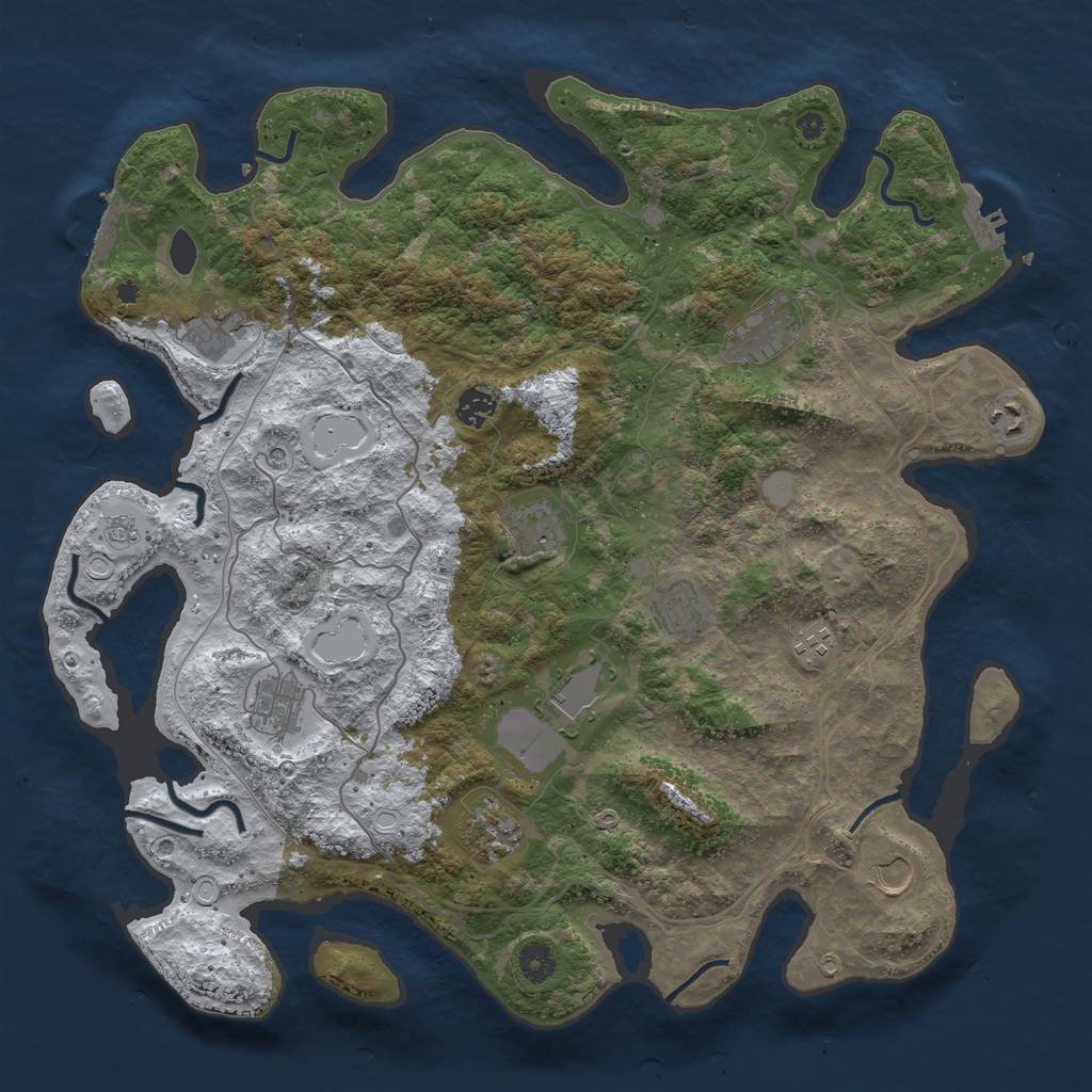 Rust Map: Procedural Map, Size: 4250, Seed: 2461286, 20 Monuments