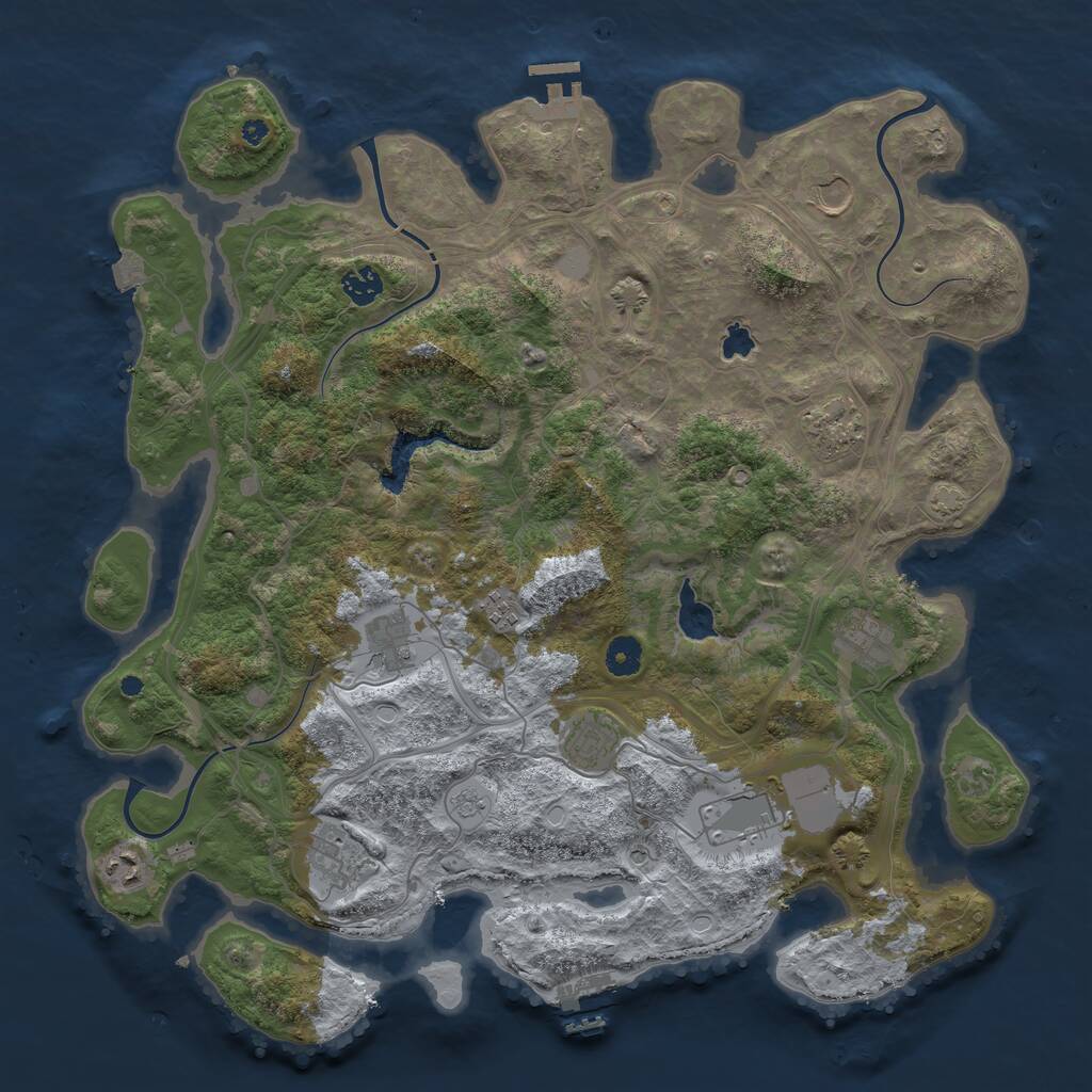 Rust Map: Procedural Map, Size: 4250, Seed: 3447721, 16 Monuments