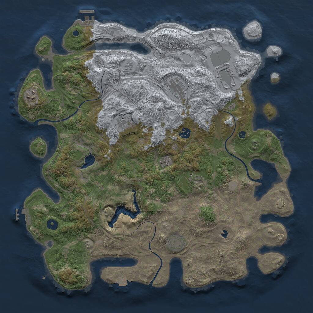 Rust Map: Procedural Map, Size: 4250, Seed: 3061489, 14 Monuments