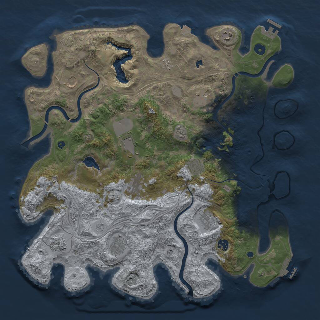 Rust Map: Procedural Map, Size: 4250, Seed: 831779, 17 Monuments