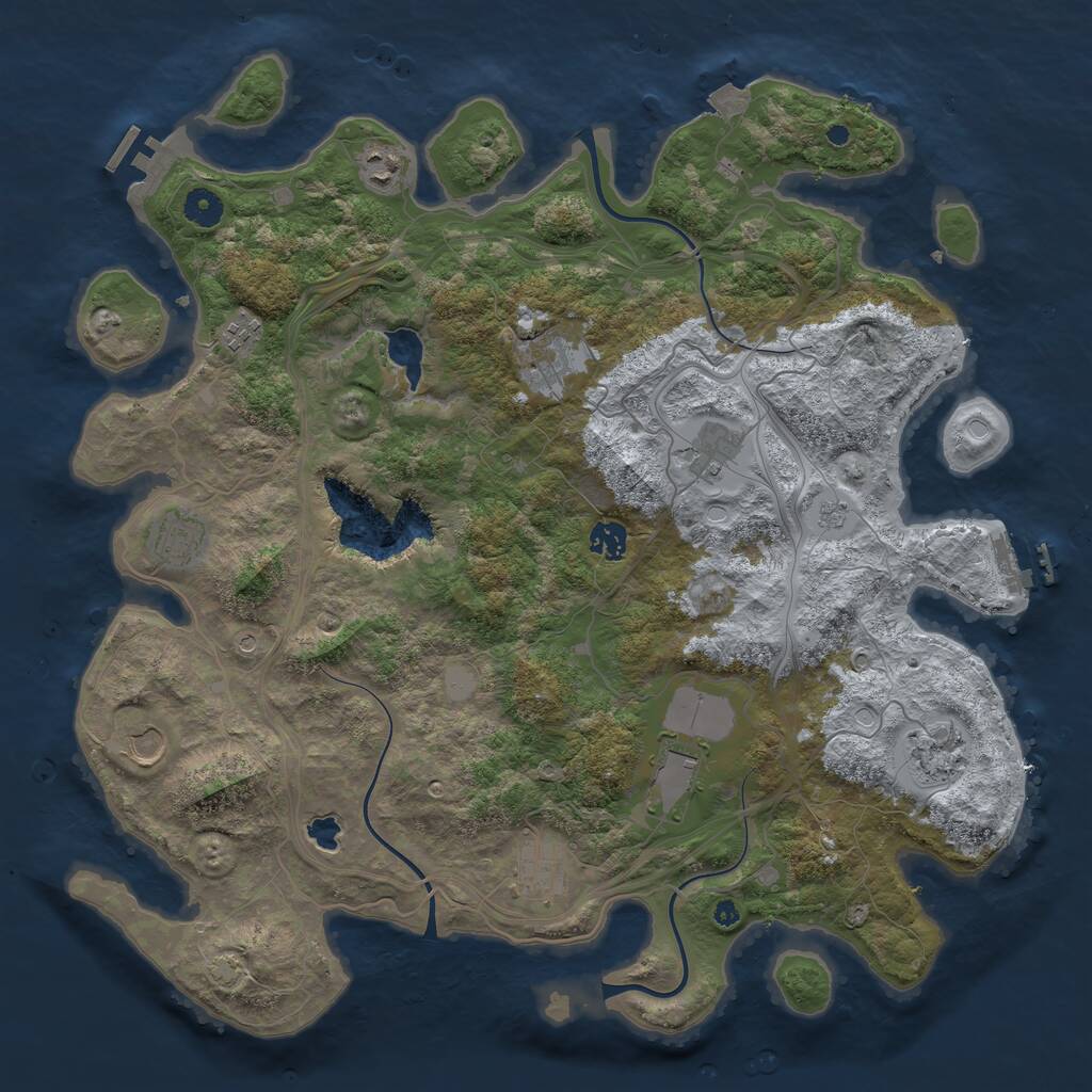 Rust Map: Procedural Map, Size: 4250, Seed: 2924642, 16 Monuments