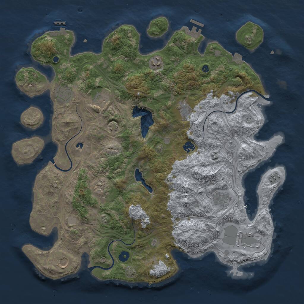 Rust Map: Procedural Map, Size: 4250, Seed: 5160626, 16 Monuments