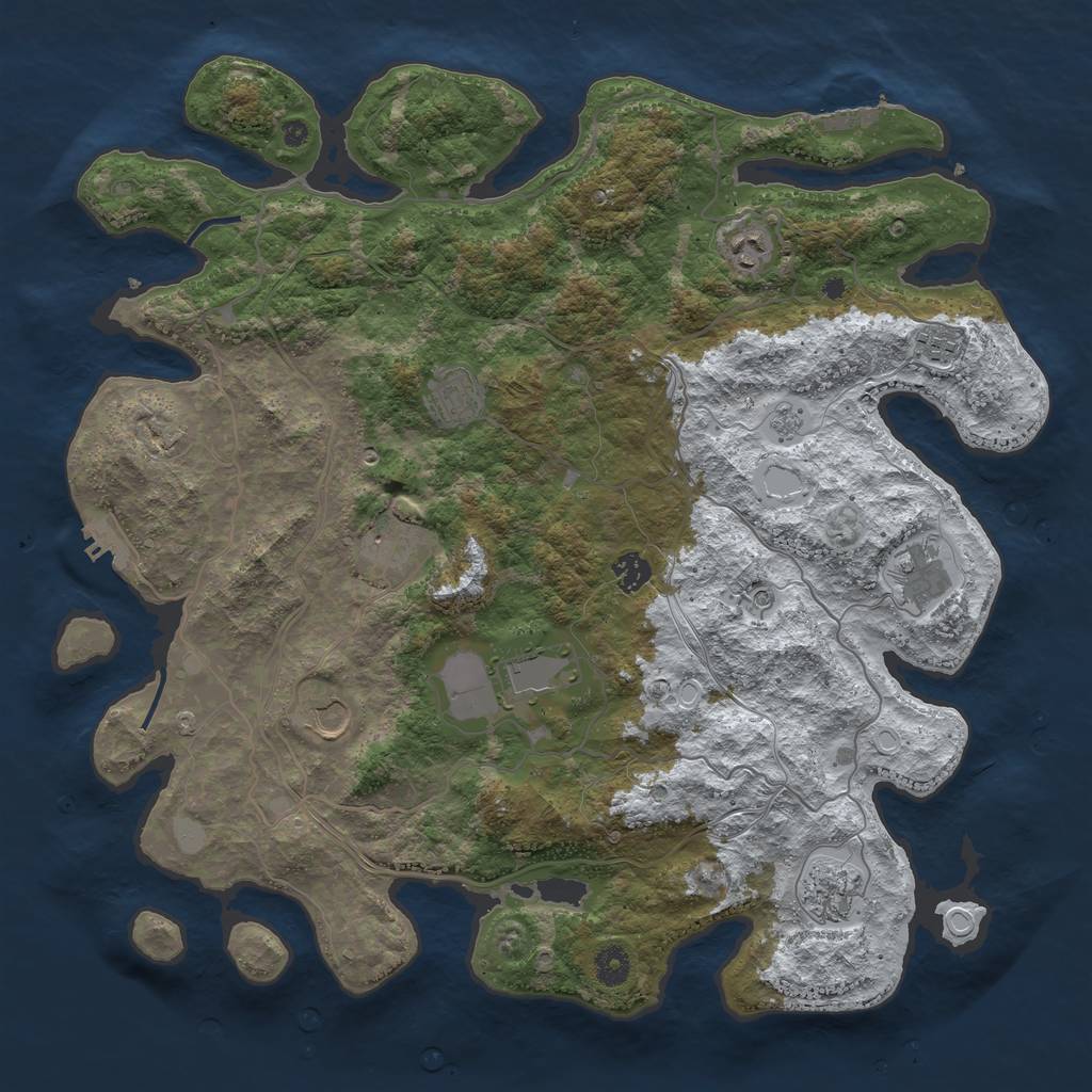 Rust Map: Procedural Map, Size: 4250, Seed: 970012, 18 Monuments