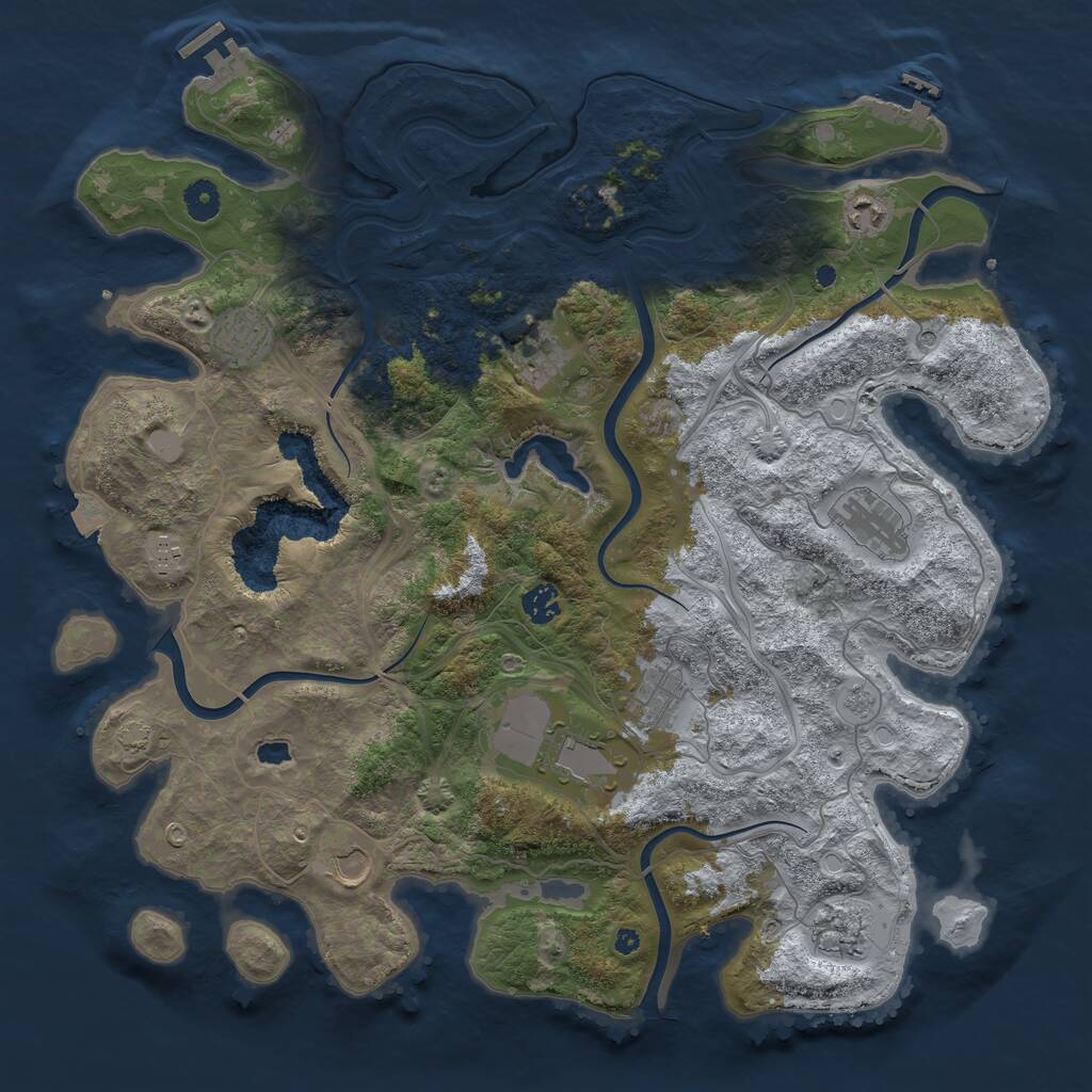 Rust Map: Procedural Map, Size: 4250, Seed: 970012, 16 Monuments