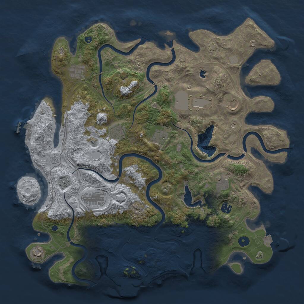 Rust Map: Procedural Map, Size: 4250, Seed: 4152259, 16 Monuments