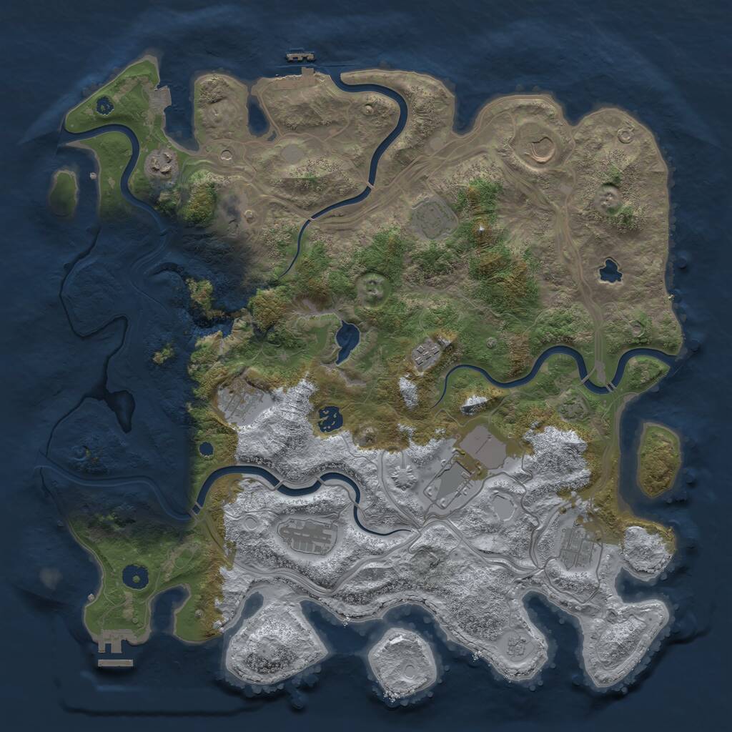 Rust Map: Procedural Map, Size: 4250, Seed: 5019858, 16 Monuments
