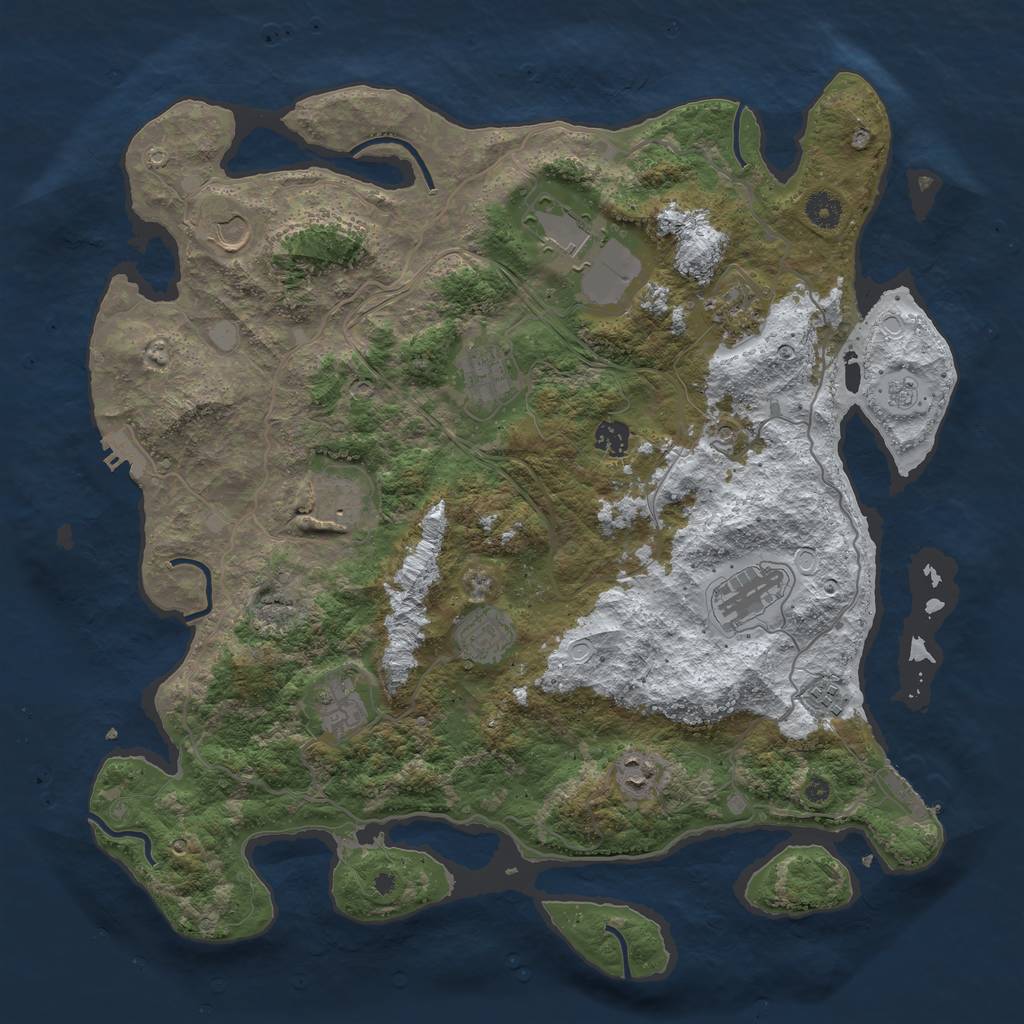 Rust Map: Procedural Map, Size: 4250, Seed: 3399004, 20 Monuments