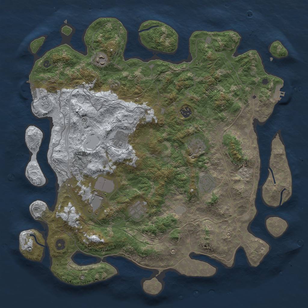 Rust Map: Procedural Map, Size: 4250, Seed: 2653693, 17 Monuments