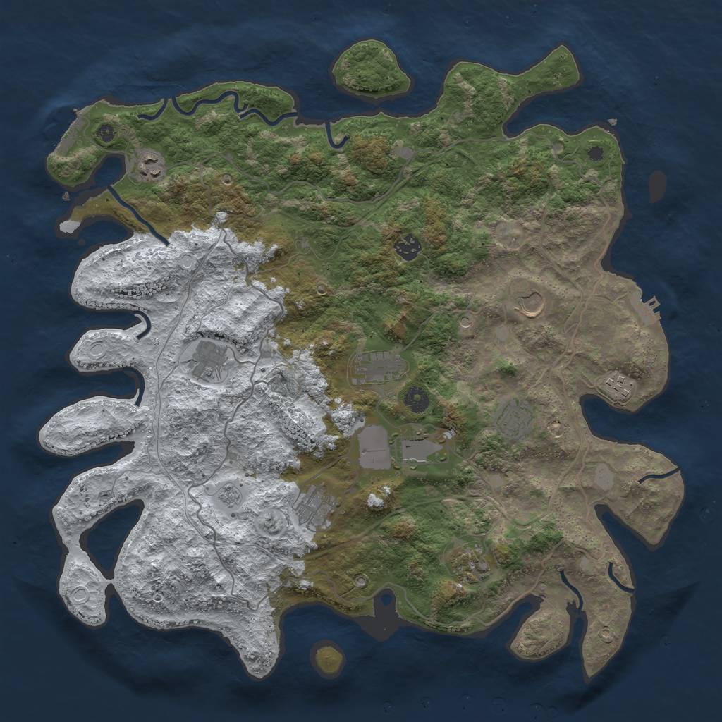 Rust Map: Procedural Map, Size: 4250, Seed: 420195, 19 Monuments