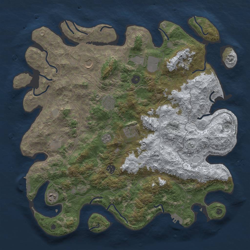 Rust Map: Procedural Map, Size: 4250, Seed: 5074208, 17 Monuments