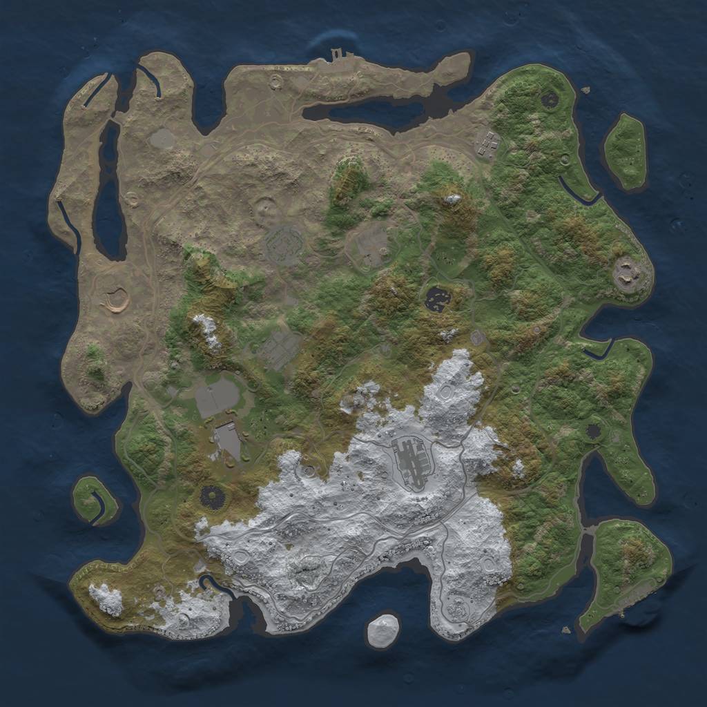 Rust Map: Procedural Map, Size: 4250, Seed: 1600158, 18 Monuments