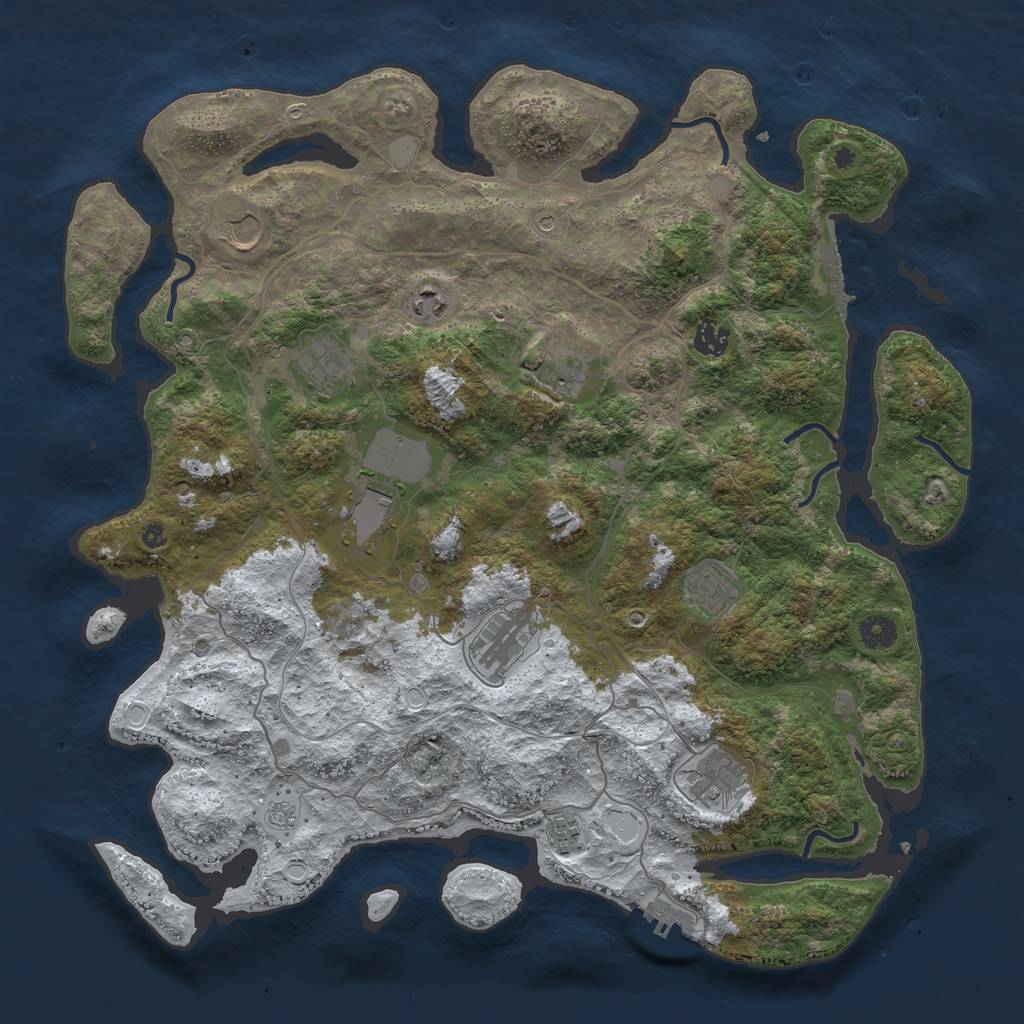 Rust Map: Procedural Map, Size: 4250, Seed: 3104575, 19 Monuments