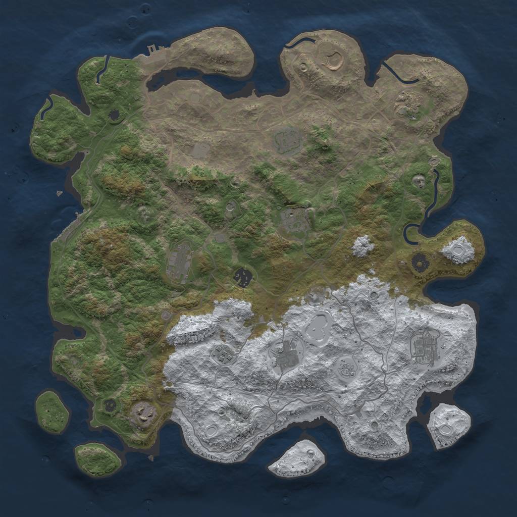 Rust Map: Procedural Map, Size: 4250, Seed: 5128637, 19 Monuments
