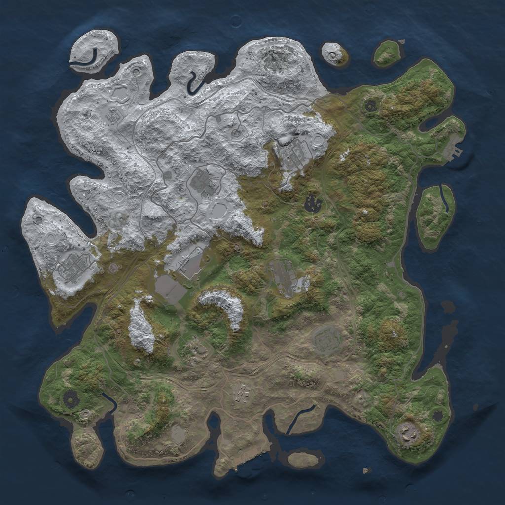 Rust Map: Procedural Map, Size: 4250, Seed: 6445493, 19 Monuments