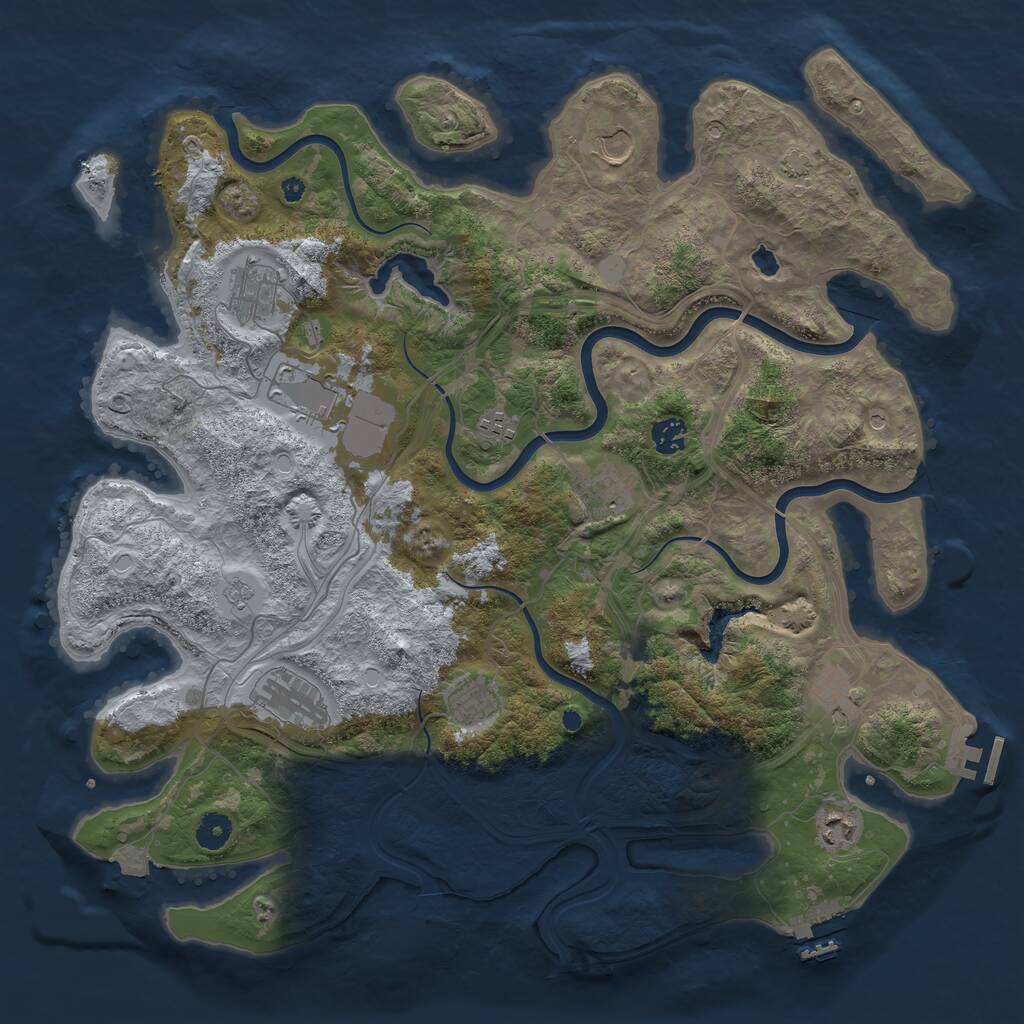 Rust Map: Procedural Map, Size: 4250, Seed: 4966198, 16 Monuments