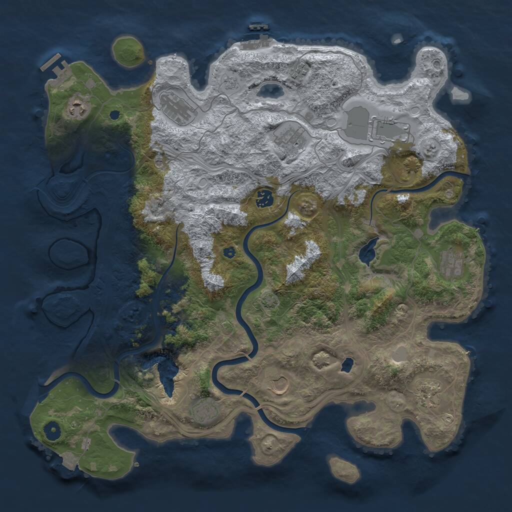 Rust Map: Procedural Map, Size: 4250, Seed: 3321254, 16 Monuments