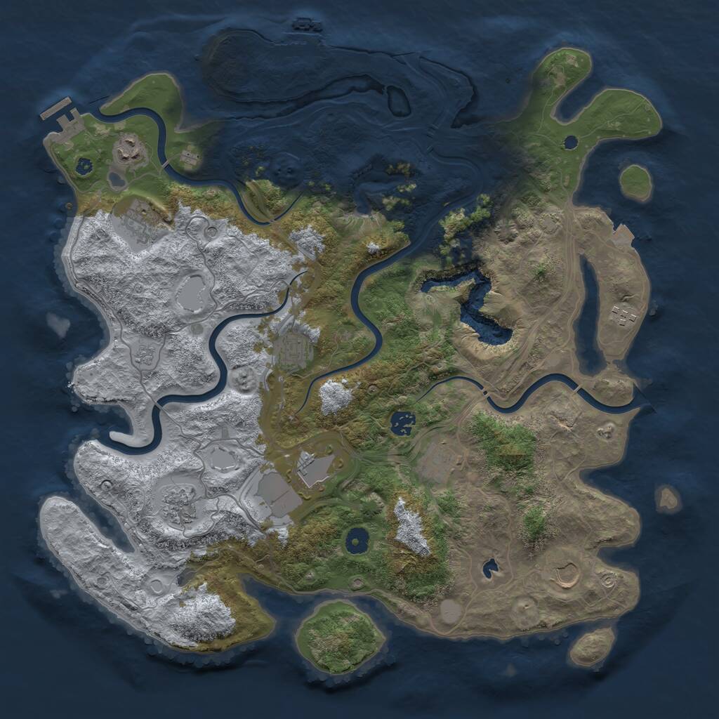 Rust Map: Procedural Map, Size: 4250, Seed: 3222833, 15 Monuments